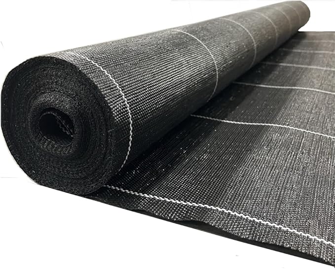 15Y Heavy-Duty Thick Weed Barrier Landscape Fabric – Polypropylene Black 3 ft × 32.8 ft (1 m × 10 m) – Heavyweight Weed Barrier Fabric Weed Tarp for Garden &amp Lawn Weed Control