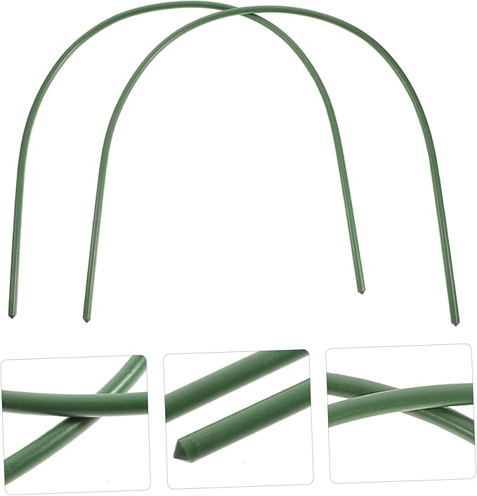 Alasum 5PCS Plastic Coated Steel Garden Hoops for Greenhouse Arch Shaped Supports for Gardening Use Sturdy and Sturdy Tunnel Holders Random Style