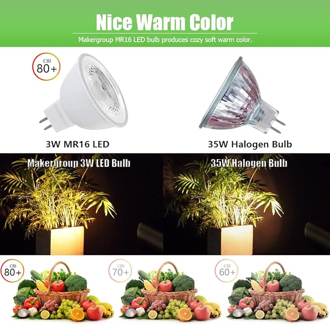 MR16 LED Bulb 3W Gu5.3 Bi-pin Base and MR16 LED Bulbs 5W Warm White