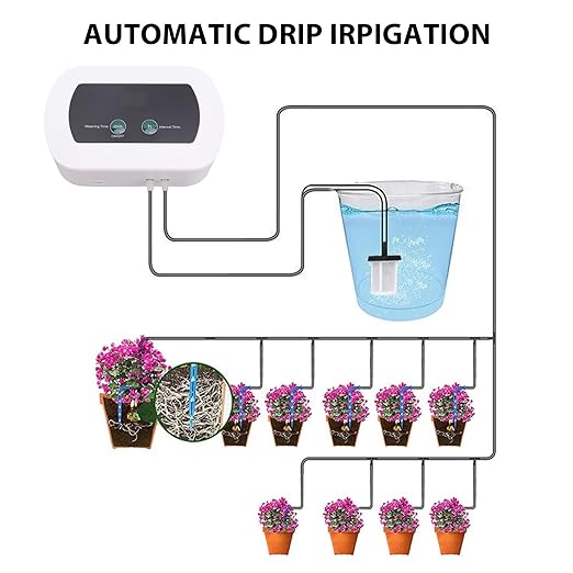 Automatic Plant Waterer with Smart Timer Self Watering Drip Irrigation Kit for Indoor Plants &amp Potted Gardens