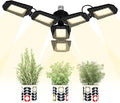 250W LED Full Spectrum E26/E27 Deformable Growth Sunlike Seedling Hydroponic Lighting 6-Leaf Foldable Greenhouse Tent Planting Box UV/IR Vegs Flower and Fruit Cactus Potted Moss Cultivation Lamp