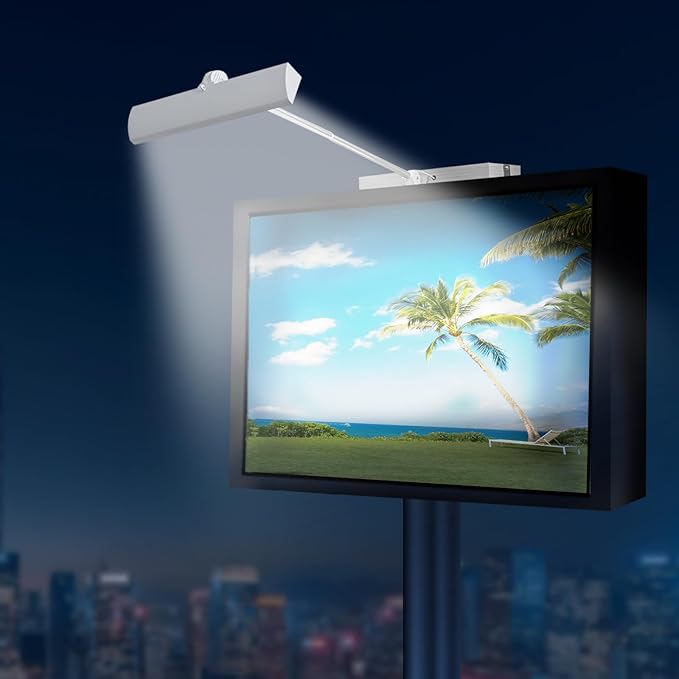 Commercial Solar Billboard Lights Sign Lights 8.5W Solar Panel 210pcs Super Bright LED 1300 Lumens Waterproof Easy Installation White