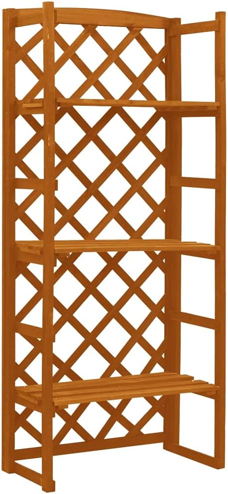 SKM Garden Trellis Planter with Shelves Orange 60x30x140 cm Solid Firwood (Weight-16KG)