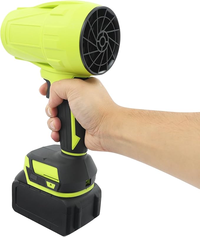 Handheld Electric Cordless Leaf Blower 21000RPM Leaf Blower with 540G Wind Pressure &amp 450W Power Handheld Blowers with 2 Battery &amp 1 Charger for Blow Leaves &amp Dust (Green)