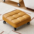 Low Rolling Stool Upgrade Widen Roller Seat 360 Bearing Wheels Soft PU Leather Short Rooling Stools for Home Garden Office (Gray1 One Size) (Orange One Size)