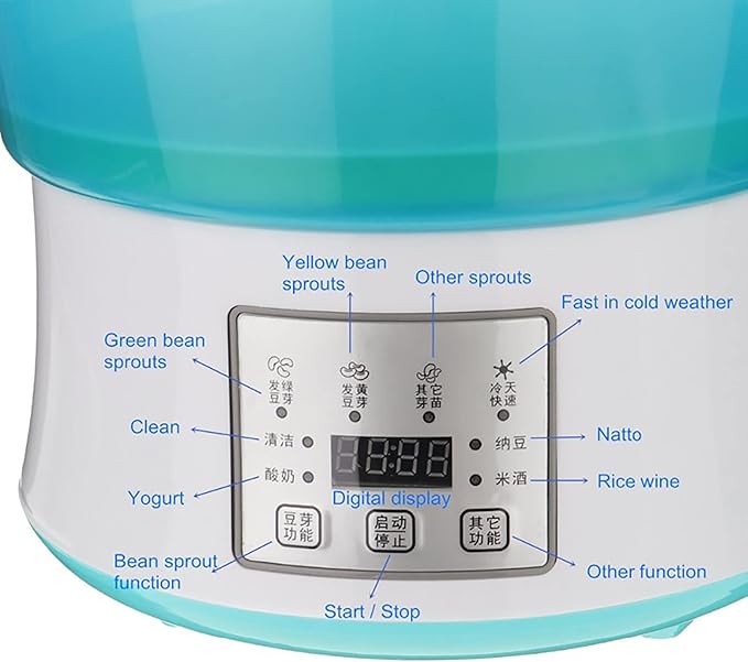 Automatic Bean Sprout MachineConstant Temperature Seed Germination Kit with Digital Displayfor Make Natto Rice Wine