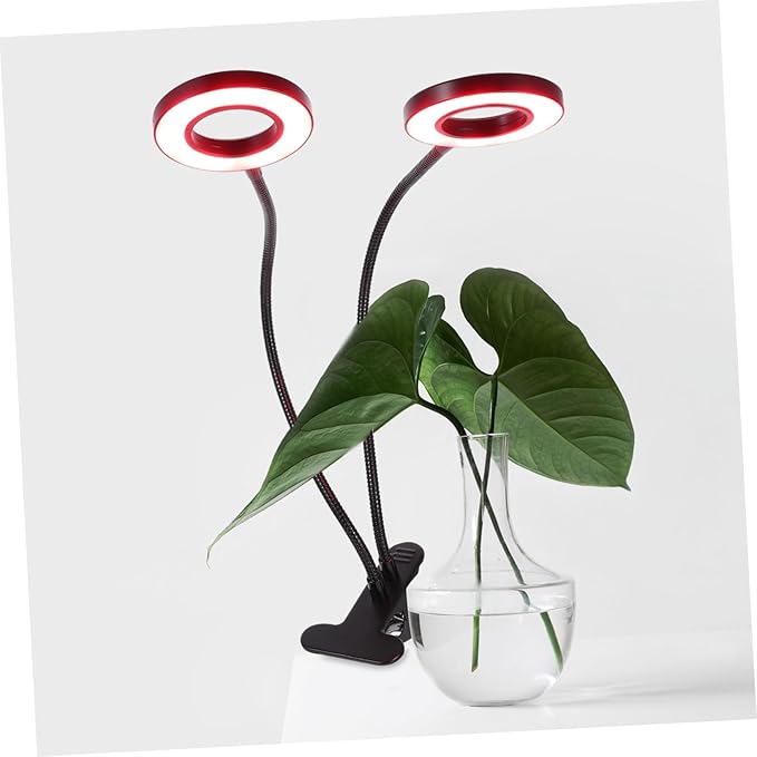 HANABASS LED Dual-Headed Plant Grow Light for Indoor Plants Adjustable Brightness Timer 5V Clip-on Design for Succulents and Hydroponics
