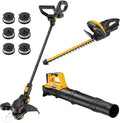 Cordless Weed Wacker + Hedge Trimmer + Leaf Blower Combo Compatible with Dewalt 20v Max Battery(Tool Only) 20V Cordless Weed Eater &amp Edger/String Trimmer for Lawn Care Garden Yard
