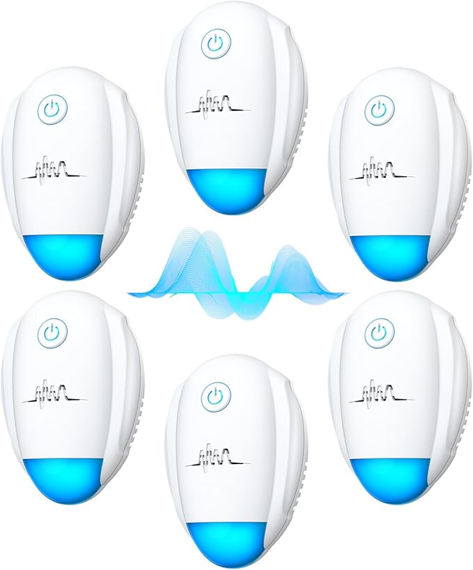 2026 Upgraded Ultrasonic Repeller 6 PacksIndoor Ultrasonic Repellent Electronic Plug in Pest Control for BugsMosquitoRoach Ant Rodent Mouse Spider Repellent for House Warehouse Garage (6)