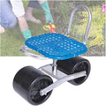 Rolling Garden Work Seat with Wheels360 Degree Swivel Height-Adjustable Chair Heavy Duty Gardening Stoolfor Lawn Yard(Blue)