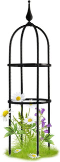 Garden Trellis for Climbing Plants Garden Tower Obelisk Trellises Rustproof Metal Potted Plant Climbing Support Large Garden Trellis Plant Supports for Climbing PlantsBlack20 * 75cm