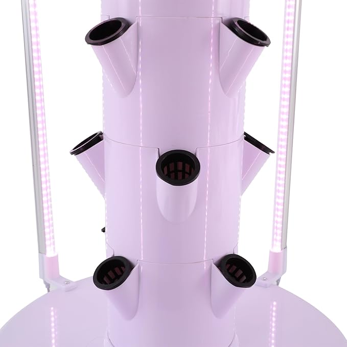 Vertical Hydroponics Growing System Kit 28-Plant Hydroponics Growing Tower with Led Lighting 24-Hour Cycle Timer H.Max 18.04ft Q.Max 211.33Gal/h for Fruits Vegetables Indoor Gardening