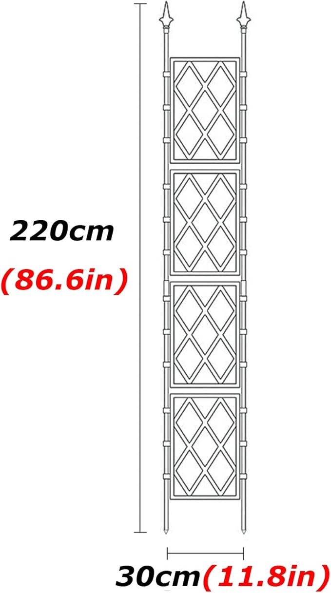 Outdoor Garden Trellis with PE Coated Steel Pipe Metal Plant Trellis Fence for Potted Plants Climbing Plants for Outdoor Patio Lawn Yard Backyard Wall Decoration(30x220cm)