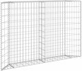 Trapezium Gabion Raised Garden Bed Silver Galvanized Steel Planter for Outdoor Plants 59.1 x 7.9 x 39.4 in Weather Resistant High Load Capacity