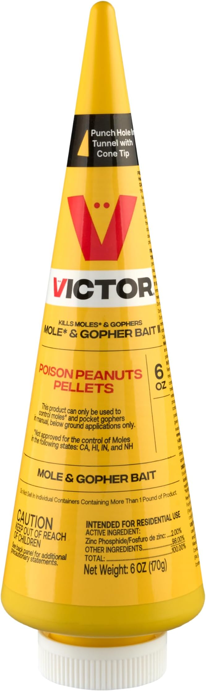 Victor M6006 Outdoor Mole &amp Gopher Poison Peanuts Mole and Gopher Killer Bait 4 Pack