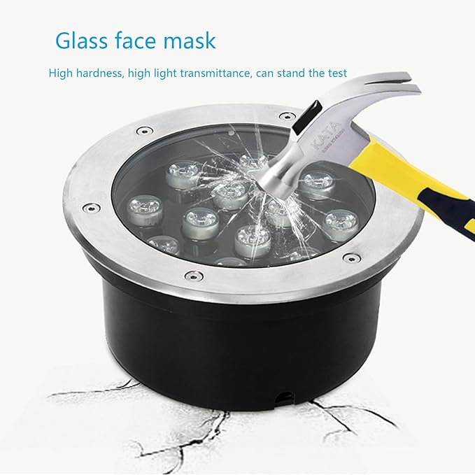 Outdoor Ground Light Recessed Round Landscape Lamp AC85-110V IP66 Waterproof Spotlight for Driveway Garden Pathway Patio Step Underground Light