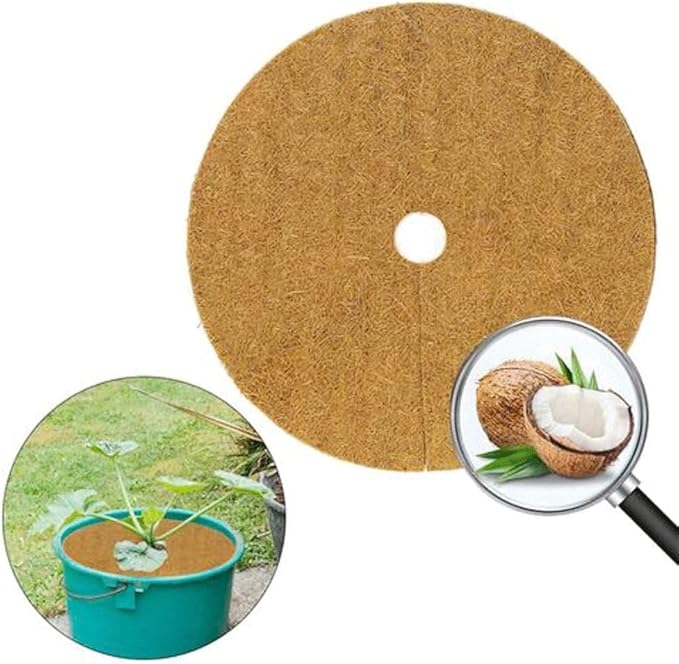Coconut Fibers Mulch Ring Tree Protector Mat Protection Coconut Mulch Cover Mulch Disc Weed Control Plant Cover Coir Mat for Garden 10pcs (Size : 20cm)