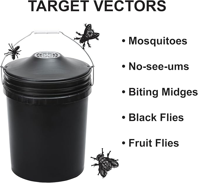 STUCK Pro AGO Mosquito Trap Naturally Attract &amp Capture Container-Breeding Mosquitoes Pet &amp Kid Safe Just Add Water &amp Attractant &amp Place on a Bucket (Bucket Not Included)