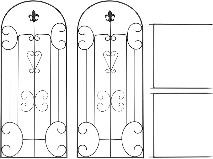 H5ft x W18inch Metal Frame Stand Trellis 2 Pack Garden Arch Arbor Trellis Decorative Vegetables Flowers Vine Trellis for Lawn Backyard Climbing Plants