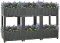 Raised Bed Outdoor Planter Garden Bed Polypropylene Raised Garden Bed Raised Planter Bed Raised Plant Containers for Fresh Vegetables Herbs Flowers 47.2x15.7x28