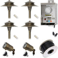 Lightkiwi Q1678 Low Voltage LED Landscape Lighting Kit - (2) Macro Spotlight (4) Path Light Kit