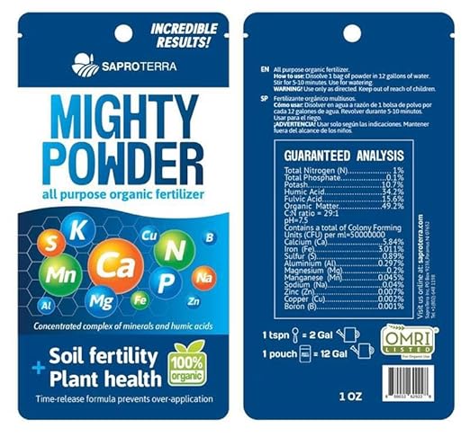 Mighty Powder Organic Fertilizer All Purpose Plant Food 1 oz (6-Pack)
