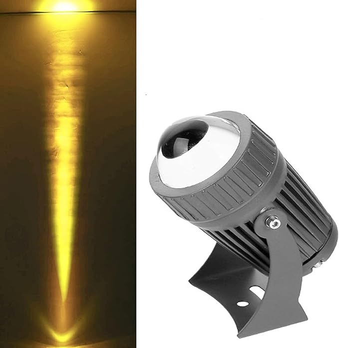 Outdoor LED Spotlights - 10W Narrow Beam Floodlight IP65 Waterproof Wall Lamp Landscape Lighting Adjustable Beam Angle Up Lights for Hotel Billboard BuildingYellow 24V
