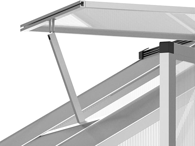 Outsunny 6' x 6' Greenhouse for Outdoors Polycarbonate Greenhouse with Rain Gutter and Roof Vent Aluminum Walk-in Green Houses for Outside Patio Backyard Garden