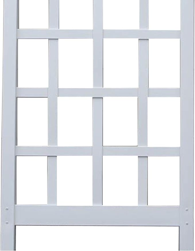 Dura-Trel Cambridge Vinyl Trellis Outdoor Plant Support Frame 28 x 75 White - Decorative Grid-Style Lattice for Climbing Vines &amp Flowers Use Against Walls Fences or Freestanding