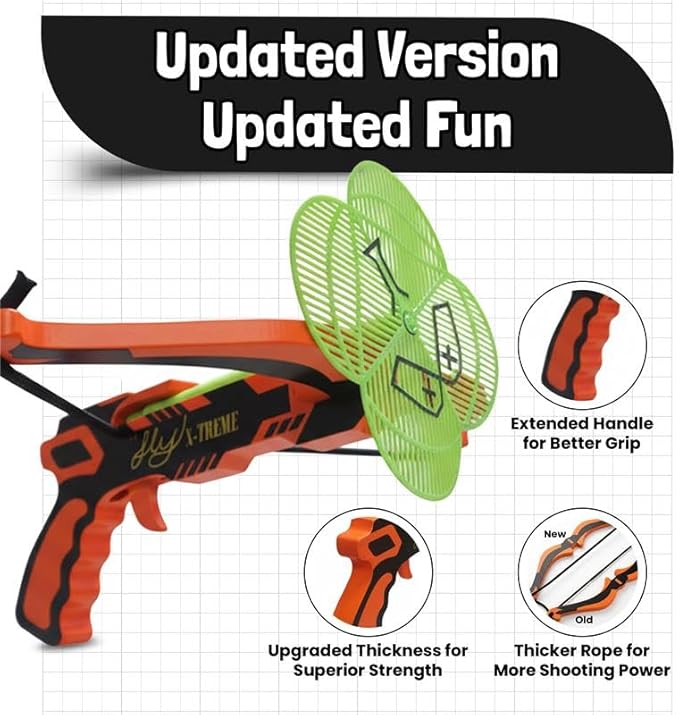 [2 Pack] Fly-X-Treme Fly Hunting Wooden Bug Gun Set – Accurate Fly Shooter with 2 Arrows