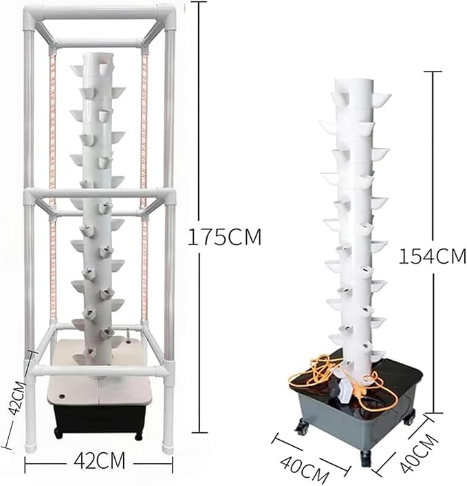 Hydroponic Tower Hydroponic Tower Cultivation Inner Crop with Lights and Cultivation Supports Soil -Free Cultivation Tower 45 Aparable Cultivation Kit of 45