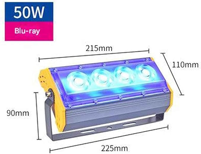 LED Outdoor Waterproof Floodlight Lighting Four-Eyed Courtyard Exterior Wall Advertising Spotlight Waterproof IP66Ground-Mounted Tree Light(Red)