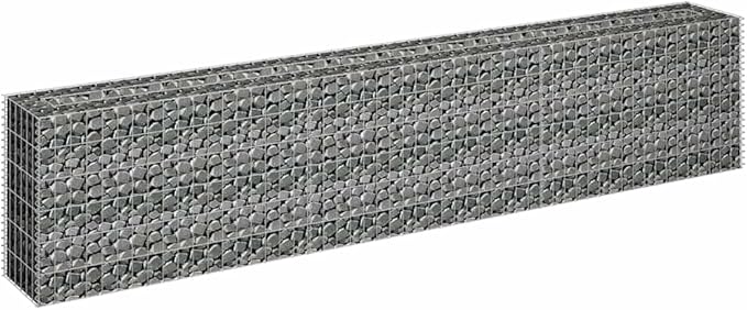 Galvanized Steel Gabion Planter 106.3x106.3x23.6 Large Raised Garden Bed for Flowers Herbs Veggies