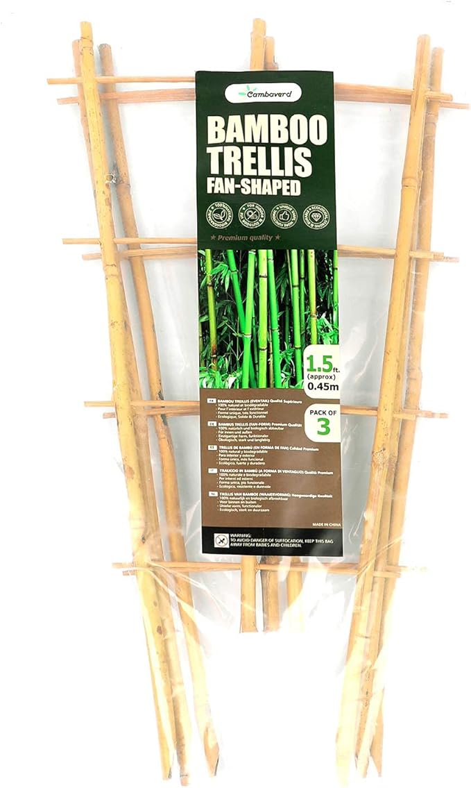 Trellis for Climbing Plants Indoor Outdoor Natural Bamboo Trellis 24 Inch 3 Pack Garden Trellis for Potted Plants Ivy Monstera Houseplants
