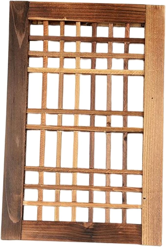 Window Frame Wooden Window Pane Wall Art Garden Trellis Lattice Deck Rustic Wood Material Lightweight Hanging Easy Maintenance Suitable for Farmhouse 40cmx26cm
