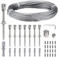 Wire Trellis Kit Stainless Steel Garden Trellis Kit T304 Wire Rope Plant Support System for Climbing Vines Wall Training Outdoor Vertical Garden Decor with Tools and Accessories(12 meters)