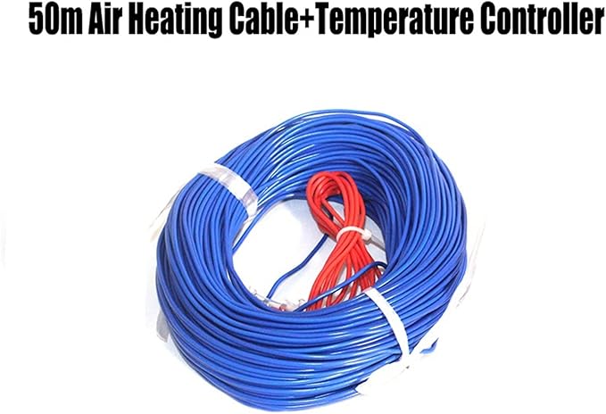 Pipe House Underfloor Heating Soil Air Hotline Breeding Warming Wire Greenhouse Plant Aquarium Heating Cable Soil Electronics (Color : 50m air Heat Cable)
