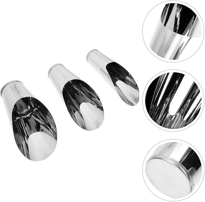 Bonsai Soil Scoop 3Pcs Stainless Steel Outdoor Bamboo Plants Bonsai Cup Horticulture Tool Hand Soil Scoops