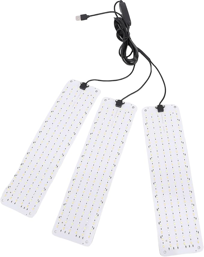 AYNEFY Succulent Seedlings High PPFD Indoor Lamps LED Grow Lights Full Spectrum Plant Growing Lamp Timer Function High PPFD Indoor Lamps Energy Saving Growth Light for Seed (3 Head)