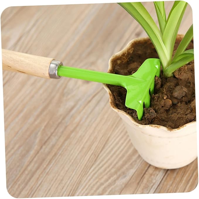 Garneck 2 Sets Gardening Tools Mini Metal Trowel Rake Shovel with Sturdy Wooden Handles Safe Fun Gardening Tools for Boys Random Colors Random Color