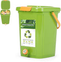 Compost Bin Outdoor 21 L Garden Composting Bin Bags Breathable Screen Window Reusable Garden Yard Waste Bags Speed Up Composting &amp Reduce Odors Indoor Small Kitchen Compost Bin with Lid Green