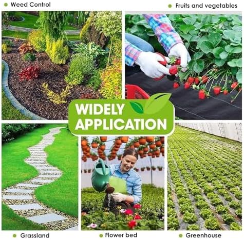 Premium Weed Control Membrane - Heavy-Duty Ground Cover Fabric for Patios Garden Flower Beds &amp Pathways (1x10m / 3.28x32.8ft) – Effective Weed Barrier Solution