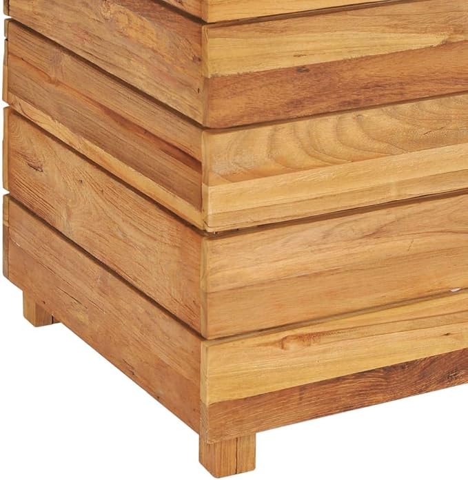 Raised Garden Bed Wooden Raised Bed Raised Garden Planter Box for Vegetables Flower Herb Gardening 39.4 x 15.7 x 21.7 Recycled Teak and Steel