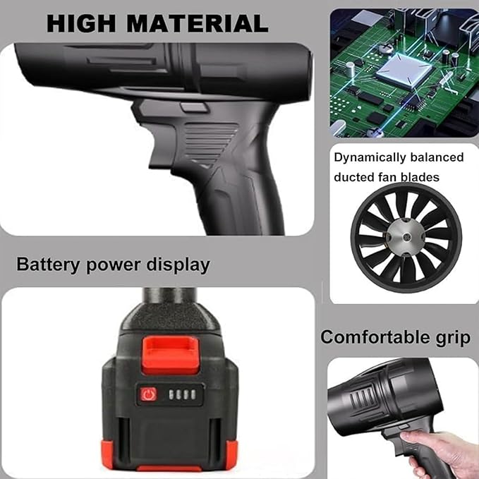 Handheld Blower Handheld Jet Blower 1000g Cordless Leaf Blower 1000g Blowing Force Ultra-Light Ultra-Powerful for Yard/Patio/Car/Lawn Cleaning (#10-1 Battery)