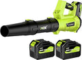 MOK Leaf Blower Cordless560CFM/160MPH Brushless Motor Electric Cordless Leaf Blower with 2 x 21V 6.0Ah Battery and Charger 3-Variable Speed Blower for Lawn Care Patio Cleaning