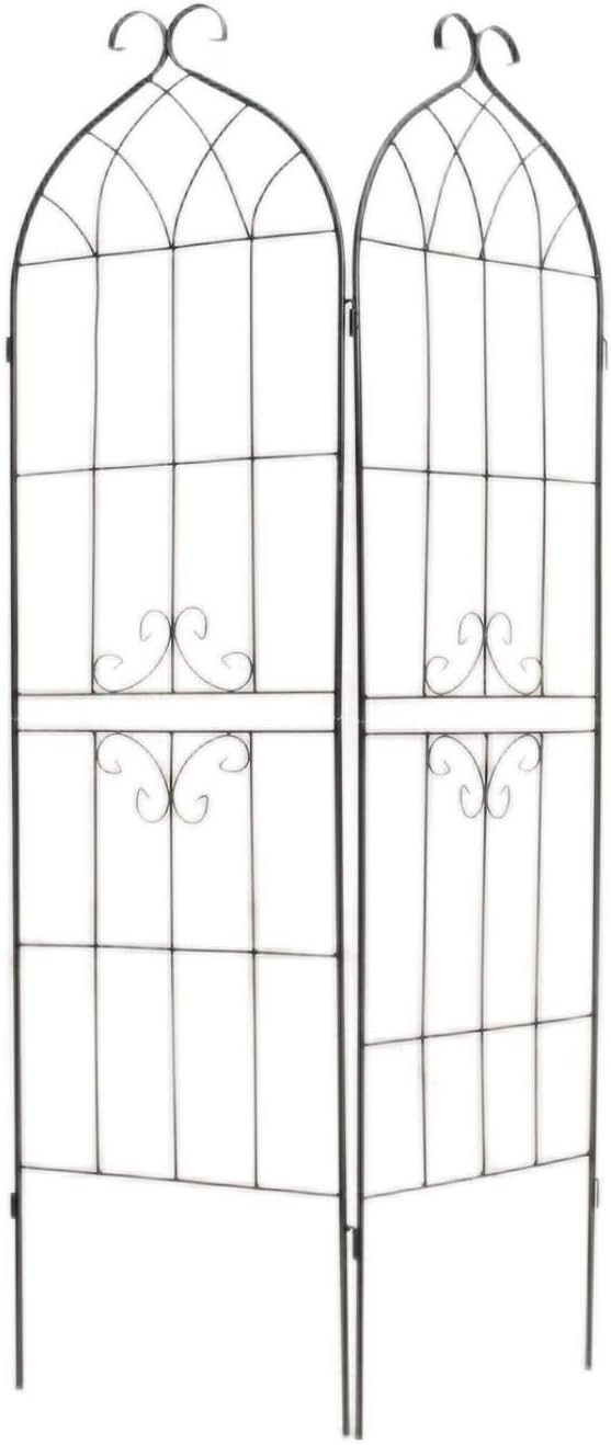 Metal Garden Trellis Panel for Climbing Plants Set of 2 19.7 Wide x 86.6 High BG-Trellis-0048KD