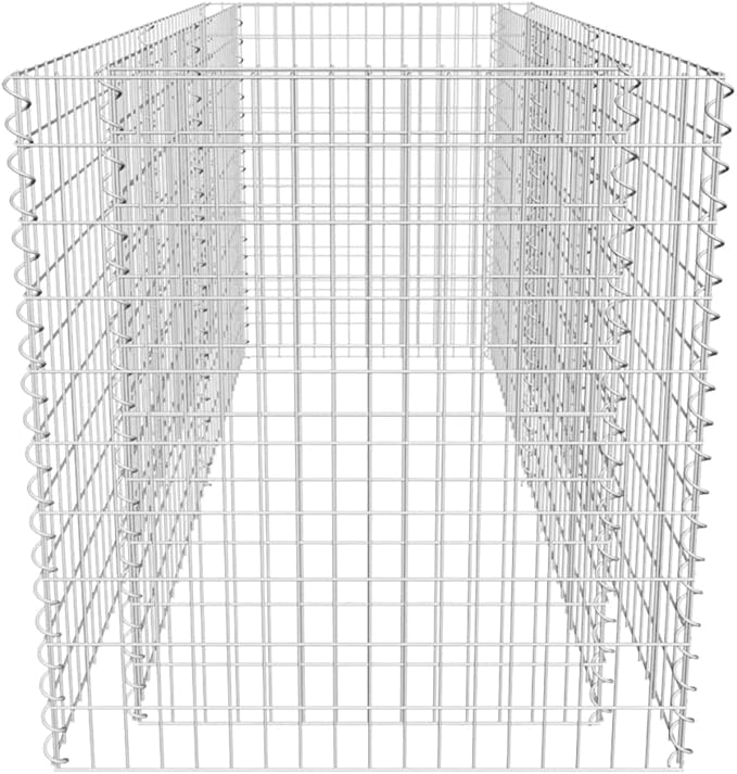 SKM Gabion Raised Bed Steel 180x90x100 cm Silver (Weight-27KG)