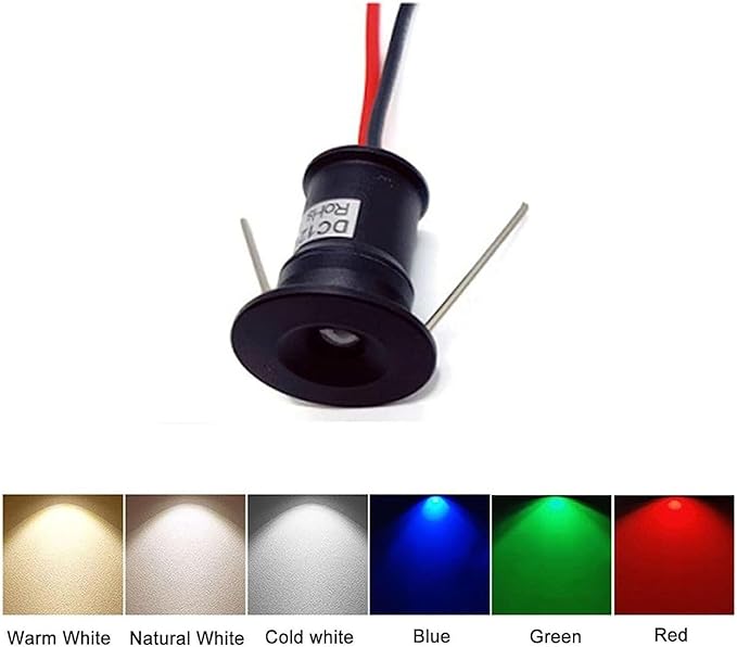 1W Landscape Lights - DC12V Mini Ceiling Spotlight Outdoor Buried Lamp Recessed Spot Light for Closet Hallway Showcase Indoor Display Jewelry Counter 4Pack(Blue30°)