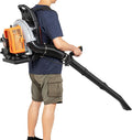 63CC 2-Stroke Leaf Blower Backpack Leaf Blower Powerful Engine Leaf Blowers 6800r/Min 0.47Gal Large Tank 2.7KW Leaf Sweeping Machine for Yard Maintenance (63CC 2-Stroke)