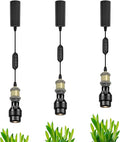 Adjustable Height J-Type Track Light Pendants 24 H Timer 4500K 10W LED Full Spectrum Bronze Industrial Porcelain Lamp Holder AUTO Plant Growing Lamp for Kitchen Island Green House